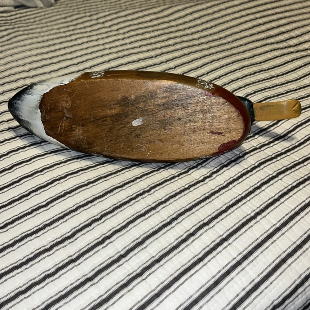 Vintage Wooden Mallard Duck Decoy, Vintage Wood Hand Painted Mallard Duck - Picture 5 of 8
